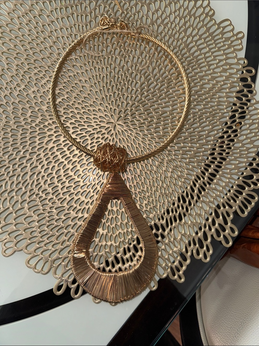 Gold Teardrop Statement Necklace - Women Jewelry